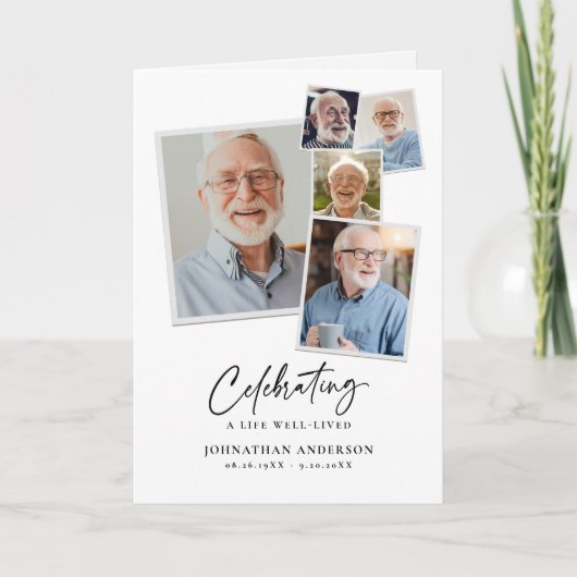 Viering van het leven Moderne 8-foto Collage Elega Programma (Voorkant)