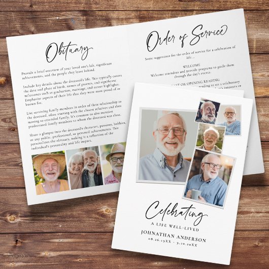 Viering van het leven Moderne 8-foto Collage Elega Programma