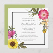 Viering van het leven Moderne boho - roze geel Kaart (Voorkant / Achterkant)