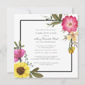 Viering van het leven Moderne boho - roze geel Kaart (Voorkant)