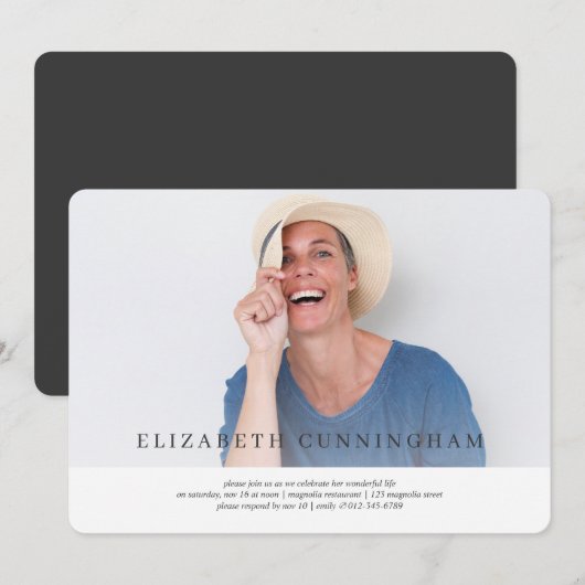 Viering van het leven Moderne Eenvoudige elegant Kaart (Voorkant / Achterkant)