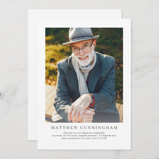 Viering van het leven Moderne Eenvoudige elegant Kaart (Voorkant / Achterkant)