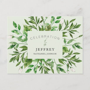 Viering van het leven na verlies Verzamelend gebla Briefkaart