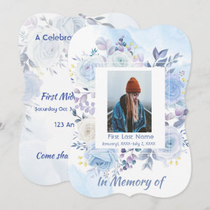 Viering van het leven Nodig Hummingbird Blue Rozen Kaart