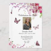 Viering van het leven Nodig roze orchideeën uit Kaart (Voorkant / Achterkant)