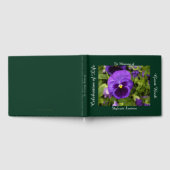 Viering van het leven Paarse Bloem Pansy Floral Gastenboek (Volledig)