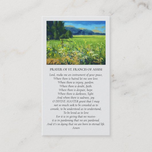 Viering van het leven Platteland Sympathie Card Visitekaartje (Voorkant)