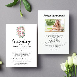 Viering van het leven, Roos Kruis, Foto, Begrafeni Kaart