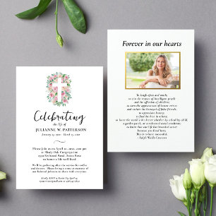 Viering van het leven, Roos Kruis, Foto, Begrafeni Kaart