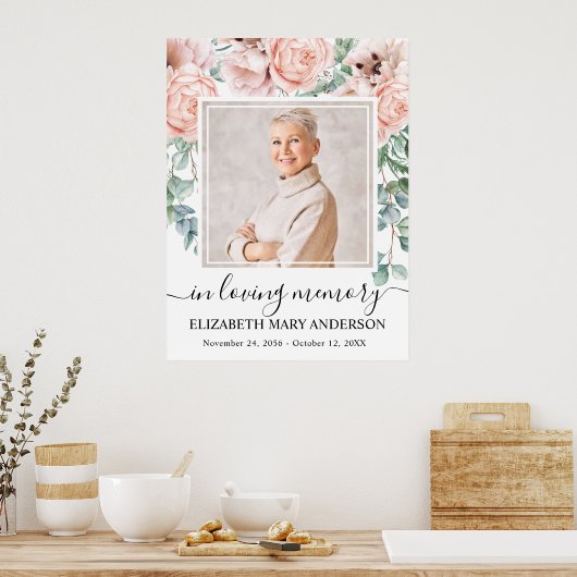 Viering van het Leven Roze Pioen Bloemige Foto Poster (Keuken)