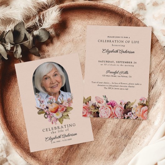 Viering van het leven Roze Rozen & pioenen Bloemen Kaart