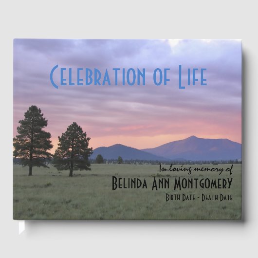 Viering van het leven Stormy Prairie Sunset Custom Gastenboek (Voorkant)