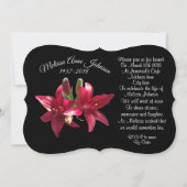 Viering van het leven Uitnodiging Aziatische Lelie (Achterkant)