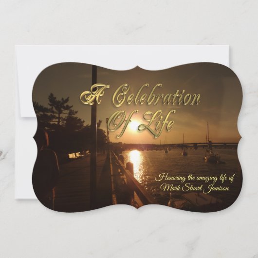 Viering van het leven uitnodiging boten in de have (Voorkant)