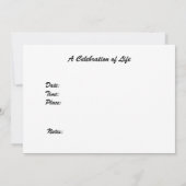 Viering van het leven uitnodiging, genesteld in wo kaart (Achterkant)