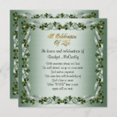 Viering van het leven Uitnodiging Ierse achtergron (Voorkant / Achterkant)