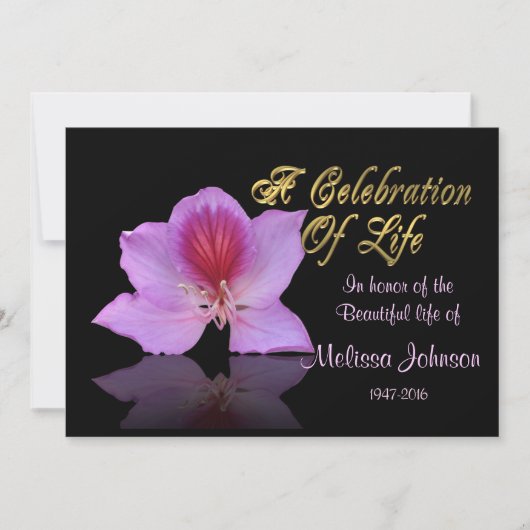 Viering van het leven Uitnodiging lavendelorchidee (Voorkant)