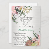 Viering van het leven Uitnodiging Lente Bloemen (Voorkant / Achterkant)