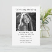 Viering van het leven Uitnodiging, Memorial Servic Kaart (Staand voorkant)