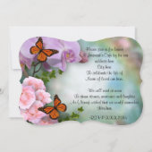 Viering van het leven Uitnodiging vlinders orchide (Achterkant)