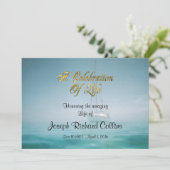 Viering van het leven Uitnodiging zeilboot (Staand voorkant)