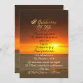 Viering van het leven Uitnodiging zonsondergang (Voorkant / Achterkant)