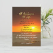 Viering van het leven Uitnodiging zonsondergang (Staand voorkant)