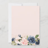 Viering van het Leven Uitvaart Memorial Pink Navy Kaart (Achterkant)