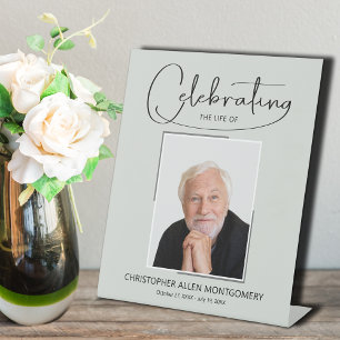Viering van het leven van de foto Memorial begrafe Reclamebord Met Voetstuk