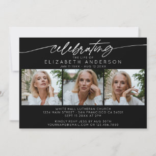 Viering van het leven van fotocollage begrafenis kaart