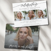 Viering van het leven van fotocollage begrafenis kaart