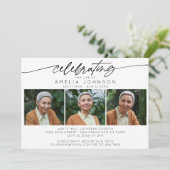 Viering van het leven van fotocollage begrafenis kaart (Staand voorkant)