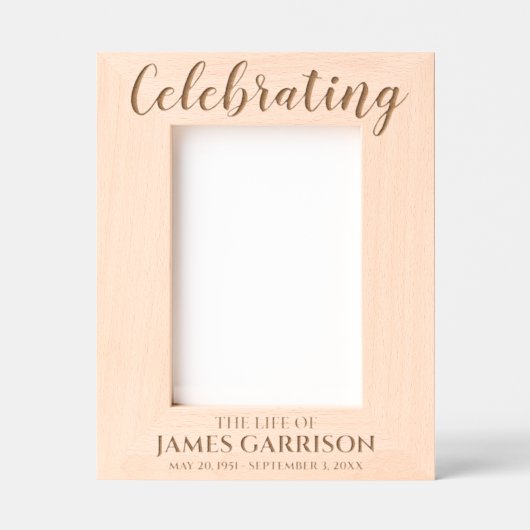 Viering van het leven van Memorial Keepsake Foto Gegraveerde Lijstjes (Voorkant)