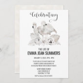 Viering van het leven White Flamingo Boho Tropical Kaart (Voorkant / Achterkant)