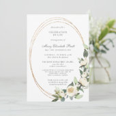 Viering van het leven White Rose Greenery Kaart (Staand voorkant)