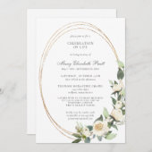 Viering van het leven White Rose Greenery Kaart (Voorkant / Achterkant)