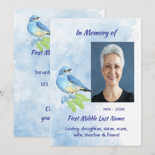 Viering van het Levensdienst Bluebird Tuinvogel Kaart
