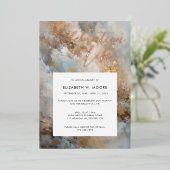 Viering van het levensmoderne Abstracte begrafenis Folie Uitnodiging (Staand Voorkant)