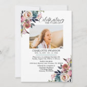 Viering van het levensmonument Floral Foto & gedic Kaart (Voorkant)