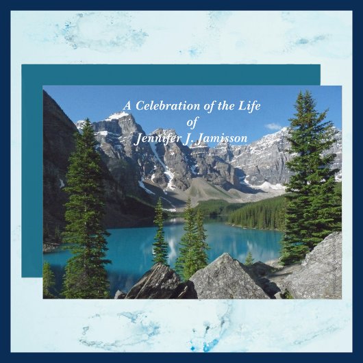 Viering van het Life Announcement Mountains Lake Kaart