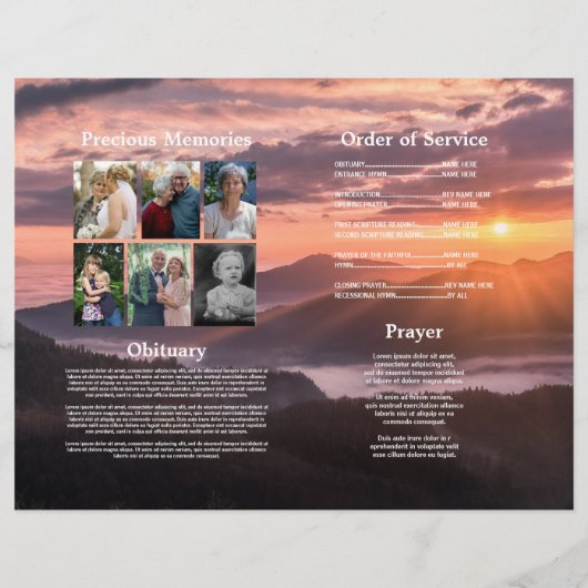 Viering van het Life Beach Funeral Service Program Flyer (Achterkant)