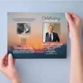 Viering van het Life Beach Funeral Service Program Flyer (Hand)