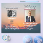 Viering van het Life Beach Funeral Service Program Flyer (Enkel)