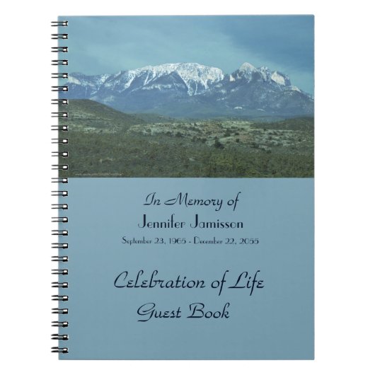 Viering van het Life Guest Book, Snowy Mountains Notitieboek (Voorkant)