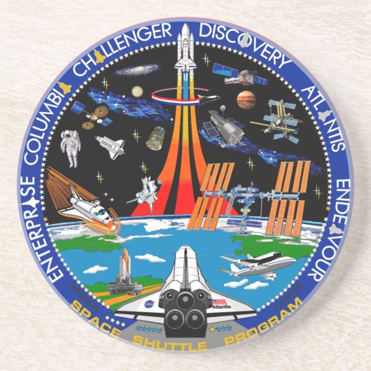 Viering van het Shuttle-programma Zandsteen Onderzetter (Voorkant)