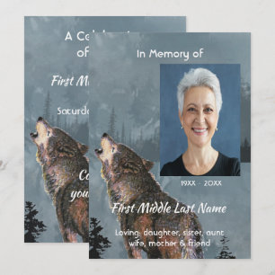Viering van Levensdienst Howling Wolf Kunst Kaart