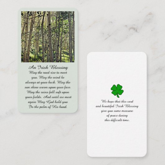 Viering van Life Afbeelding Begrafenis Kaart Visitekaartje (Voorkant / Achterkant)