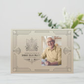 Viering van Life Art Deco Eagle Foto Masculine Kaart (Staand voorkant)