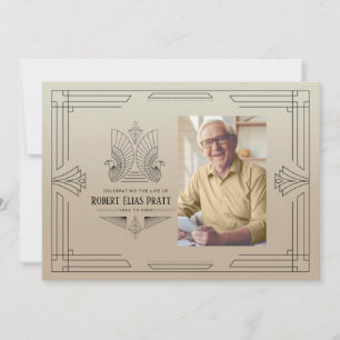 Viering van Life Art Deco Eagle Foto Masculine Kaart