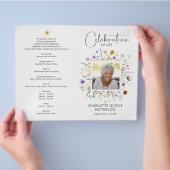 Viering van Life Foto Begrafenisprogramma Flyer (Hand)